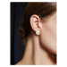 Éternelle Náušnice s říční perlou a zirkony Vivien E1435-ER000665 Zlatá Bílá