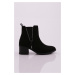 DGN Pm180-k9009 Women's Short Heeled Boots with Zip Detail on the Sides of a Round Toe