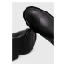 Kozačky Calvin Klein RUBBER SOLE KNEE BOOT W/HW dámské, černá barva, na plochém podpatku, HW0HW0