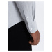 Ombre Clothing Elegantní šedá košile oxford V2 OM0108