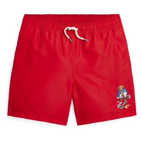 Dětské plavkové šortky Polo Ralph Lauren červená barva