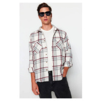 Trendyol Claret Red Regular Fit Double Pocket Winter Lumberjack Checkered Shirt