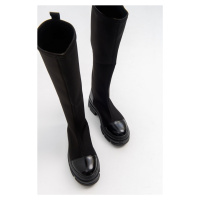 LuviShoes Bella Women's Black Scuba Boots