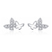 Klenoty Amber Stříbrné náušnice mini motýlci se zirkony