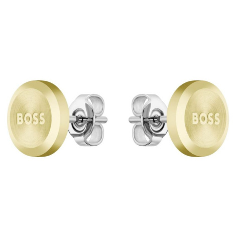 Hugo Boss Minimalistické pozlacené náušnice Yann 1580478