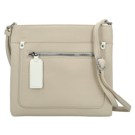 Stylová dámská koženková crossbody kabelka Walida, krémová Maria C.