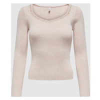 Only ONLEMMA LS V-NECK PEARL KNT 15328014 Béžová