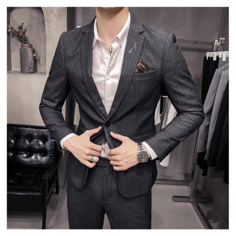 Kancelářský pánský oblek vzorovaný slim business JFC FASHION