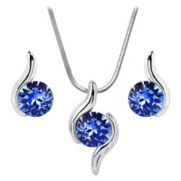 Souprava se Swarovski Elements vlnka modrá Sapphire