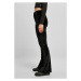 Ladies High Waist Velvet Boot Cut Leggings - black