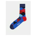 Červeno-modré vzorované ponožky Happy Socks Argyle