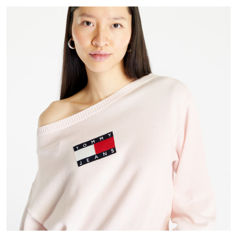 Svetr Tommy Jeans Lw Center Flag S Pullover Faint Pink Tommy Hilfiger