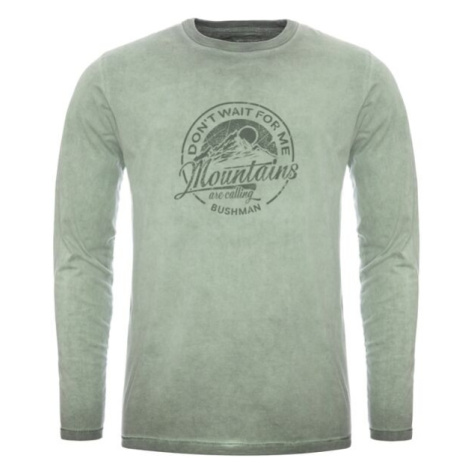 BUSHMAN SHEFFIELD Pánské tričko s dlouhým rukávem, světle zelená, velikost