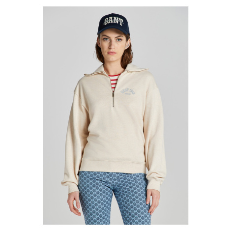 MIKINA GANT ARCH HALF ZIP SWEAT OAT MELANGE