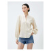 Koton Women's Clothing Linen Blended Shirt Classic Collar