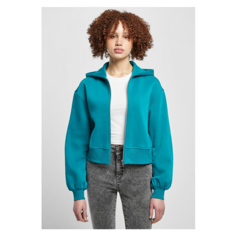 Ladies Short Oversized Zip Jacket - watergreen Urban Classics