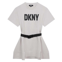 Dívčí šaty Dkny bílá barva, mini, oversize