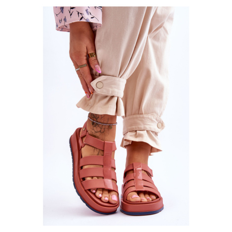 ZAXY Dámské veganské sandály na suchý zip JJ285016 Dusty Pink Kesi