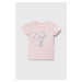 Kojenecké tričko Guess růžová barva
