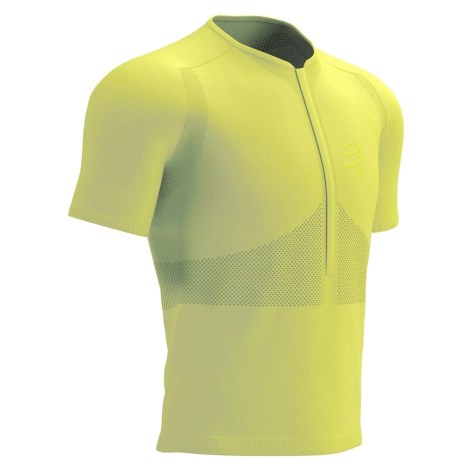 Compressport Trail Half-Zip Fitted SS Top Green Sheen/Safety Yellow Běžecké tričko s krátkým ruk