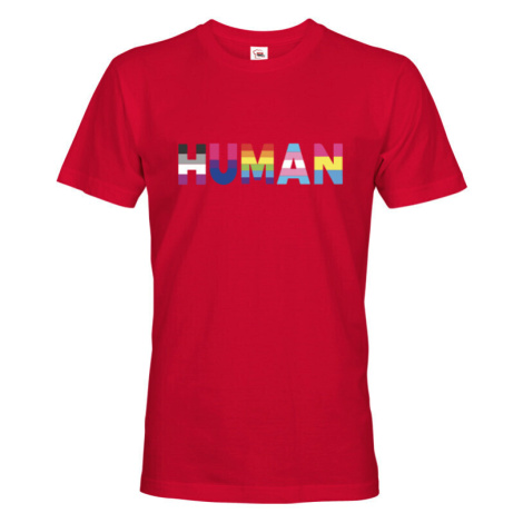Pánské tričko s potiskem Human - LGBT pánské tričko BezvaTriko