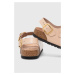 Kožené sandály Birkenstock Milano Big Buckle dámské, béžová barva, 1026484