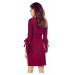 Elegantní dámské šaty ve vínové bordó barvě s brokátovými rukávy 429-4