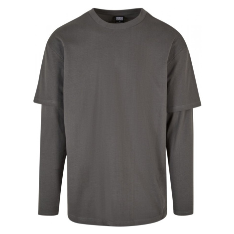 Pánské tričko Urban Classics Oversized Shaped Double Layer LS - šedé