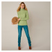 Blancheporte Žebrovaný pulovr s rolákem zelenkavá