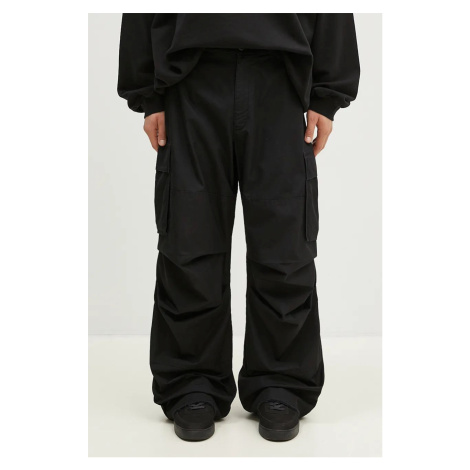 Bavlněné kalhoty 032C ''Overtime'' Cargo Pants černá barva, ve střihu cargo, F24-URW-1001-000