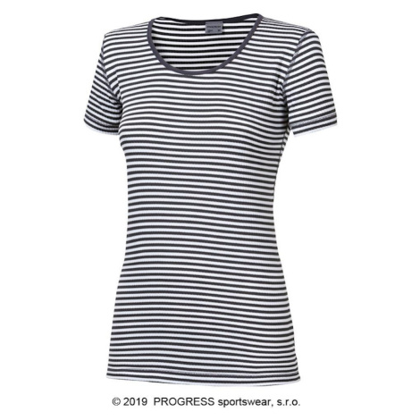 MLs NKRZ dámské funkční tričko s krátkým rukávem proužek šedá/bílá - doprodej Progress