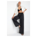 Trendyol Black Wide Leg Satin Trousers