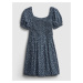 Modré holčičí šaty GAP teen floral smocked dress