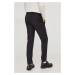 Vlněné kalhoty Karl Lagerfeld černá barva, jednoduché
