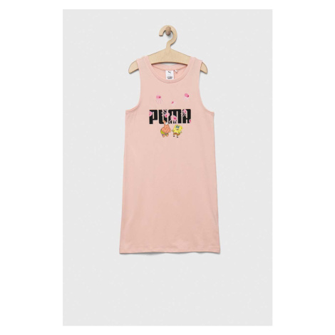 Dívčí šaty Puma x SPONGEBOB růžová barva, mini