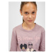 Starorůžové holčičí tričko s dlouhým rukávem SAM 73 Vadania
