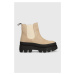 Semišové boty Charles Footwear Bette dámské, béžová barva, na platformě, Bette.Boots.Sabbia