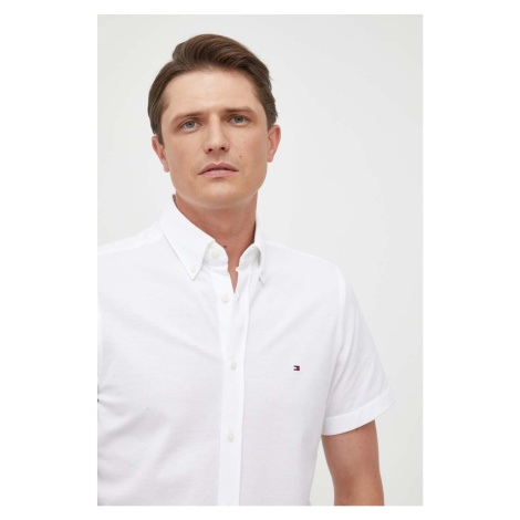 Košile Tommy Hilfiger bílá barva, slim, s límečkem button-down, MW0MW30911