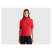 Benetton, Red Short Sleeve Turtleneck In Cashmere Blend