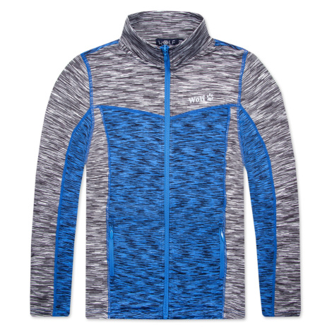 Chlapecká funkční mikina - Wolf M2442, šedý melír / modrá Barva: Modrá