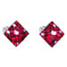 Stříbrné náušnice pecka s krystaly Swarovski červený kosočtverec 31169.3 Cherry