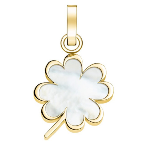 Rosefield Slušivý pozlacený přívěsek Čtyřlístek The Pendant PE-Gold-CLOVER
