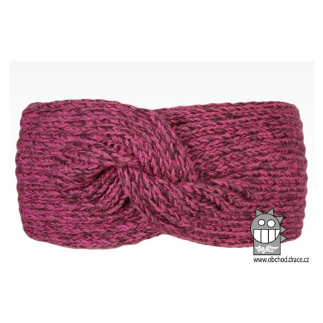 Pletená čelenka Dráče - Twist 05, růžovo fialová melír Barva: Fialová