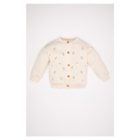 DEFACTO Baby Girl Crew Neck Floral Buttoned Cardigan