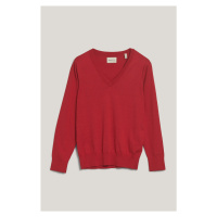 SVETR GANT FINE KNIT V-NECK BRIGHT RED