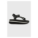 Sandály Karl Lagerfeld VELOCITA WEDGE dámské, černá barva, na platformě, KL81900A