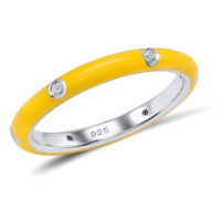 Dámský žlutý prsten se zirkony