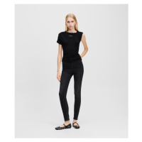 Džíny karl lagerfeld high waist skinny denim pants black denim