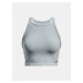 Světle modrý dámský sportovní crop top Under Armour Rush Seamless