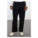 Trendyol Black Straight Fit Basic Plus Size Sweatpants